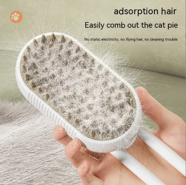 New Pet Spray Comb for Cats and Dogs Pet Electric Spray Hair Removal Comb One Key Spray Anti-Flying Massage Brush, Clean Massage - Image 2